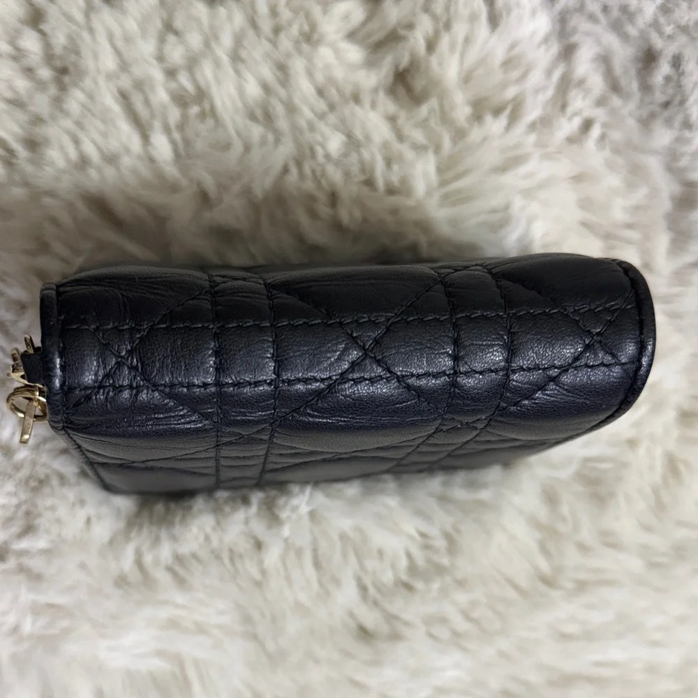 Dior Black Wallet with Gold Accent